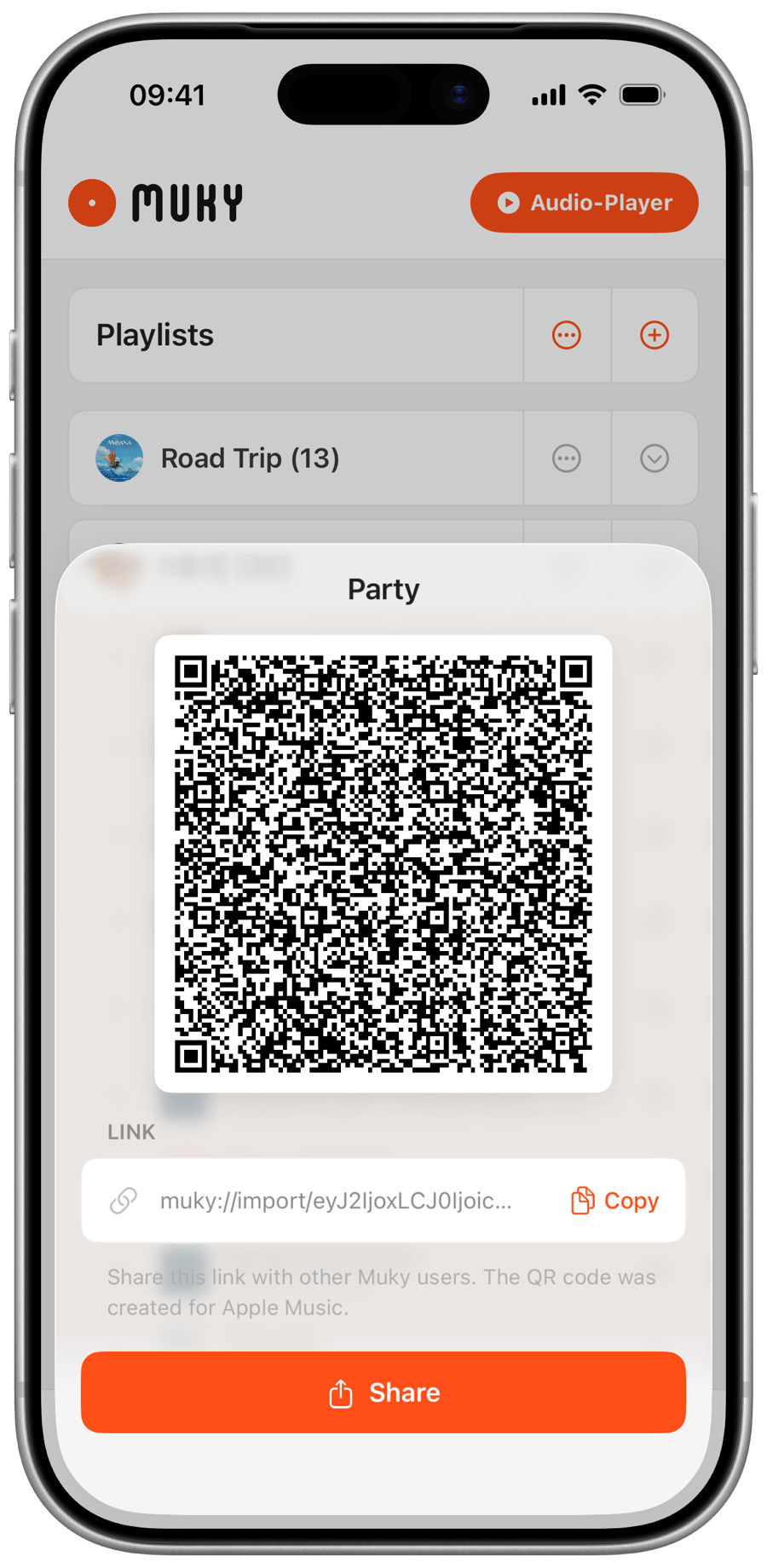 QR Code Sharing Screenshot