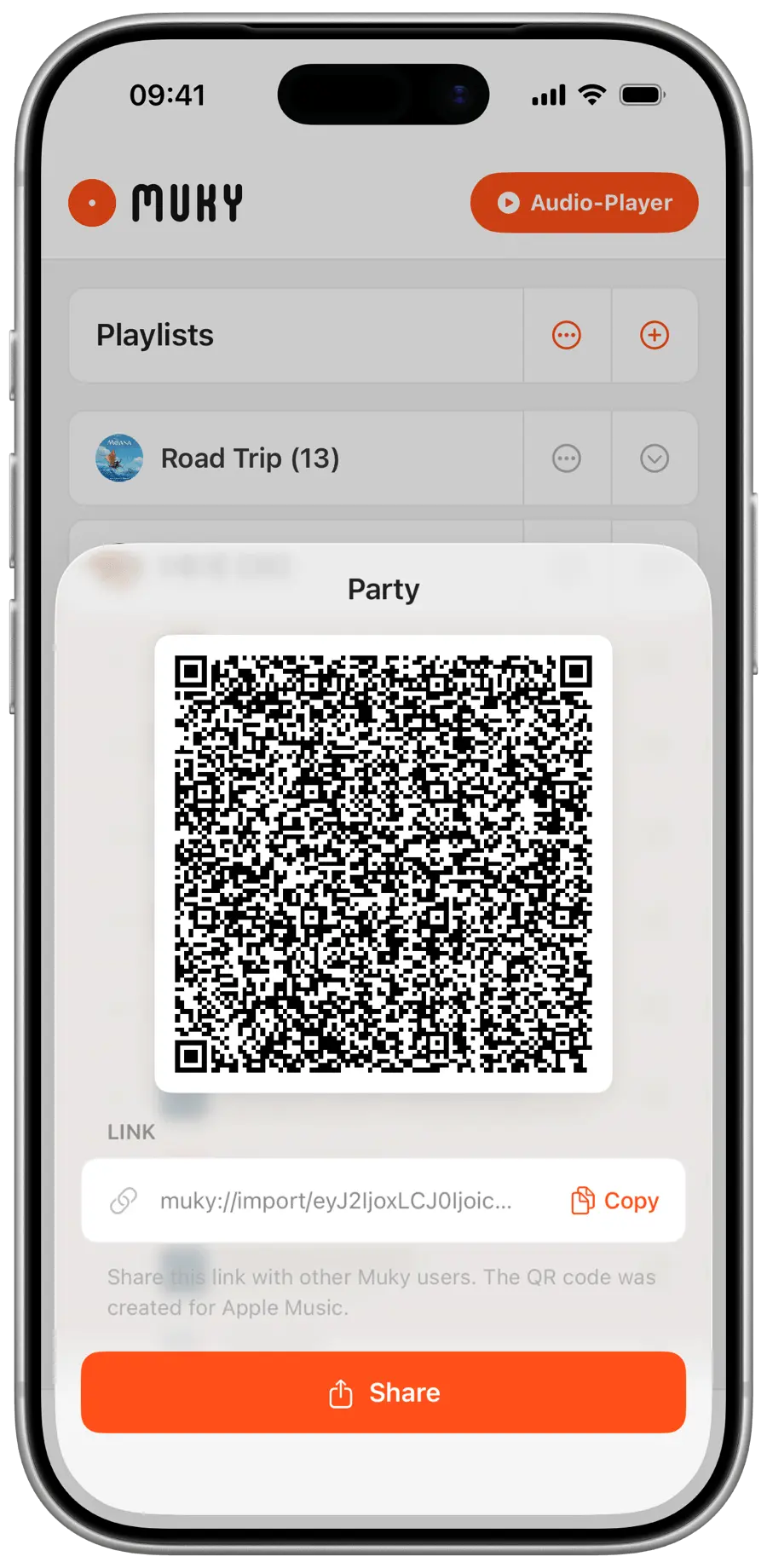QR Code Sharing Screenshot